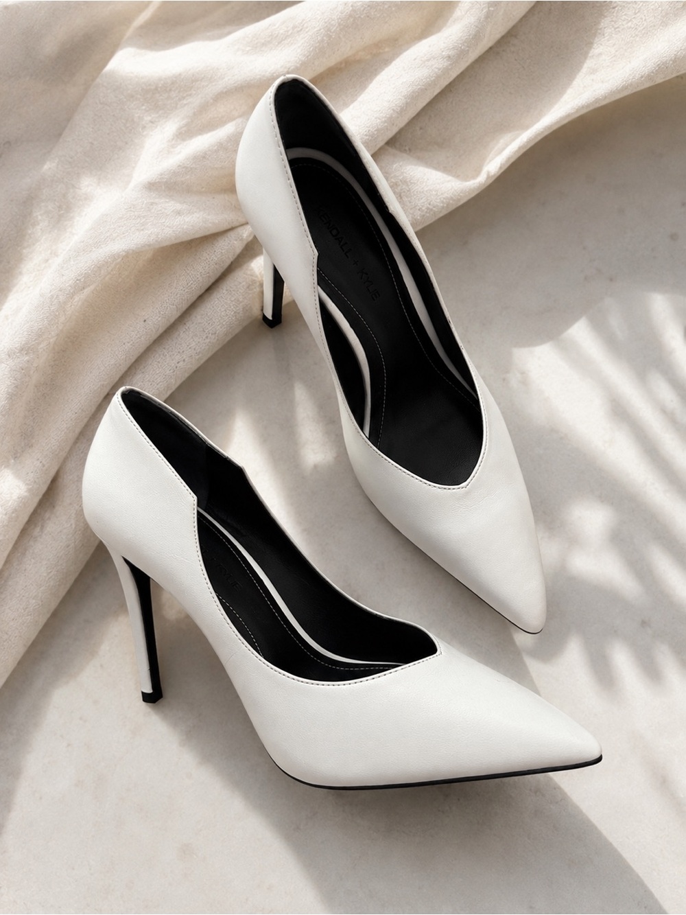 Kendall & Kylie White Pointed-Toe Stiletto Pumps